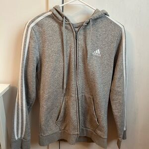 Adidas Gray Zip-Up Hoodie